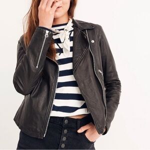 Madewell Women's Leather Motorcycle Jacket Black Size Medium